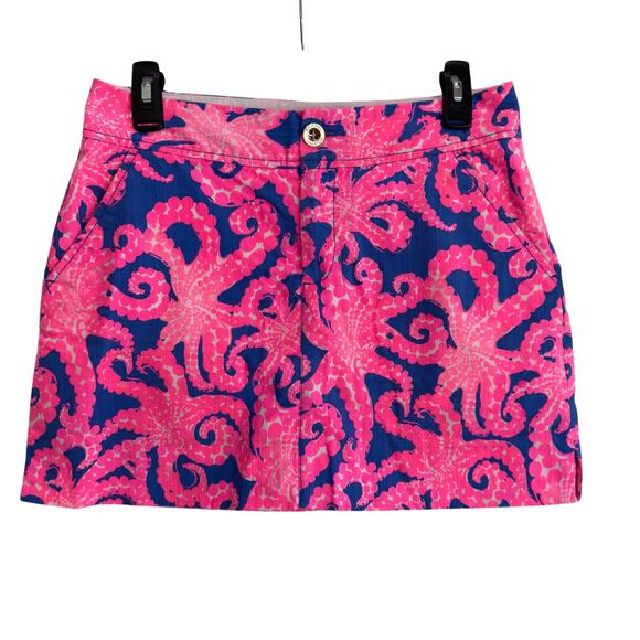 Lilly Pulitzer Dresses & Skirts - Lilly Pulitzer Pink Floral Cotton Mini Skirt Size 2 Vibrant Summer Resortwear